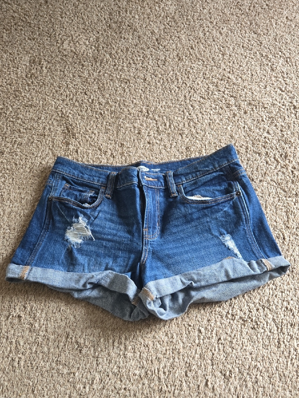 Denim Roll-Cuff Women’s Shorts - Blue